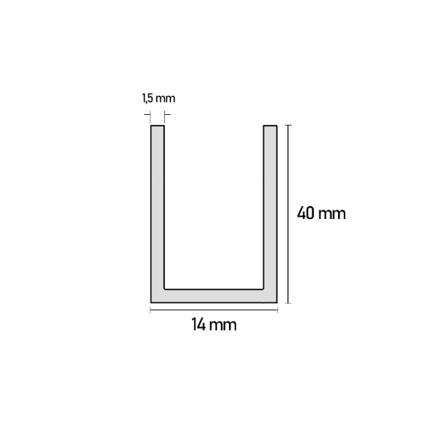 Producto - Perfil U 14 x 40mm - 0