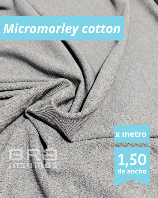 Producto - Micromorley cotton 1,5 m de Ancho - Gris melange (x Metro) - 1