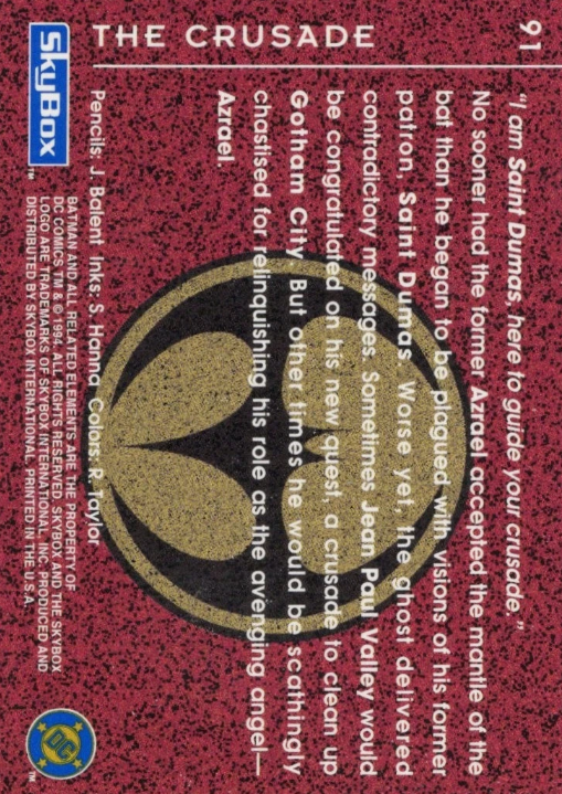 Producto - 1994 SkyBox Batman: Saga of the Dark Knight #91 - Knightquest, The Crusade - 1