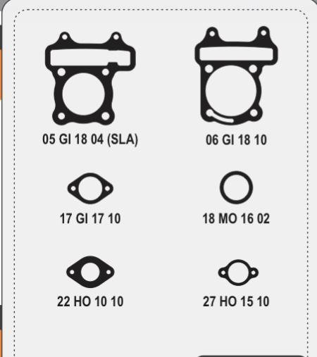 Producto - JUNTAS DE CABEZAL (CON ORING) HONDA ELITE 125 (2014/2017) ALFA