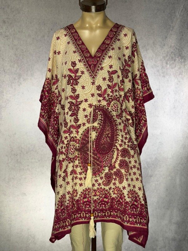 Producto - TUNICA BORDO INDIA ALGODON CON SEDA