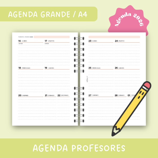Producto - Agenda Grande 2026 - Profesores