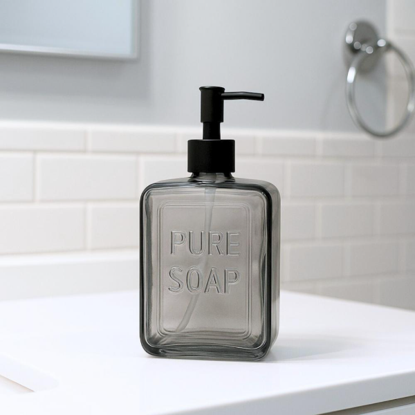 Producto - DISPENSER SOAP NEGRO VIDRIO 580 ML 9X10X15CM - 1
