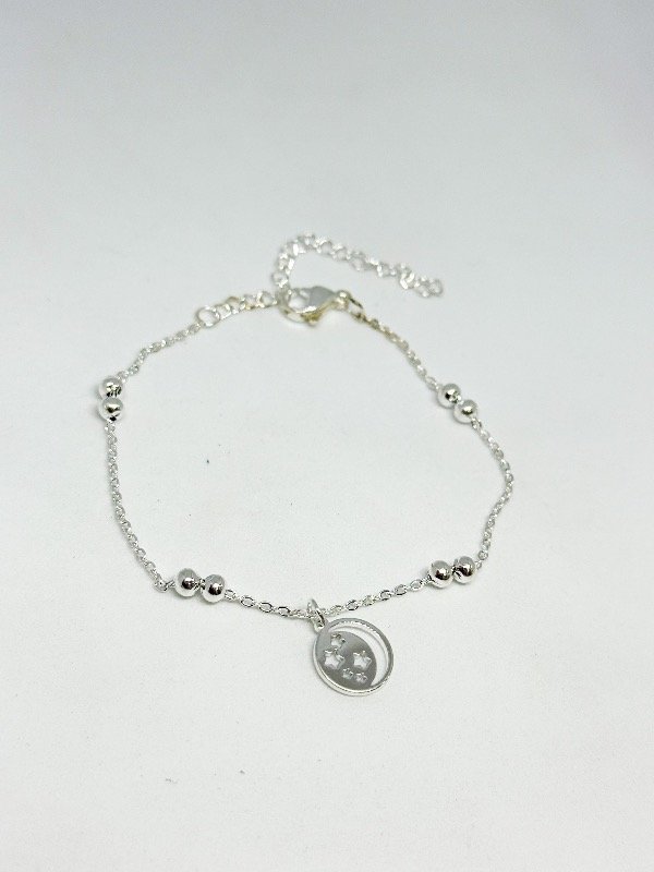 Producto - Pulsera acero blanco con dije regulable