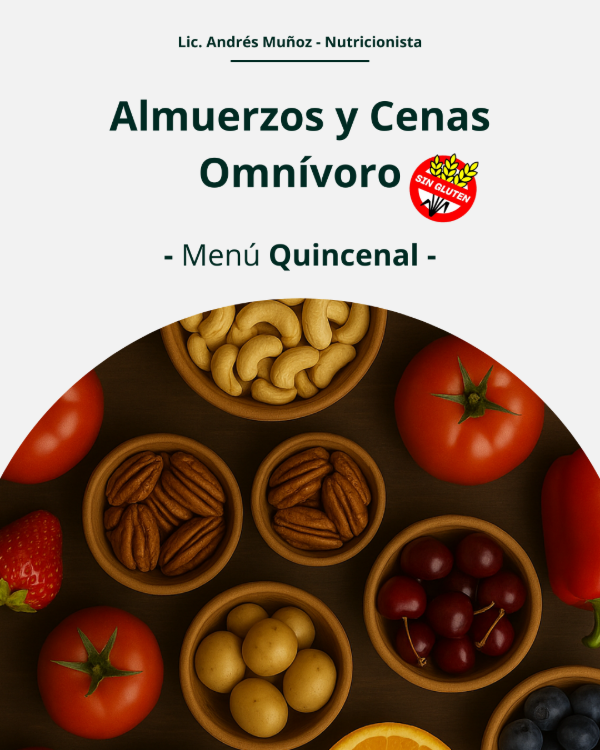 Producto - Menú Primaveral Quincenal Omnívoro Sin TACC -