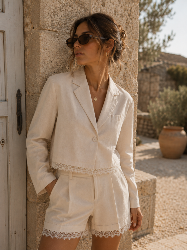 Producto - Blazer Lino con Puntilla - 4