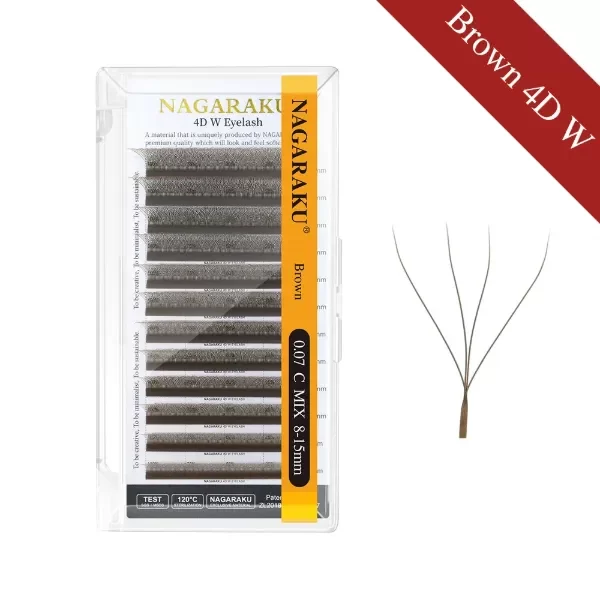 Producto - Pestañas Tecnológicas 4D Mix 0.07 curva D - Nagaraku Brown (Marrón)