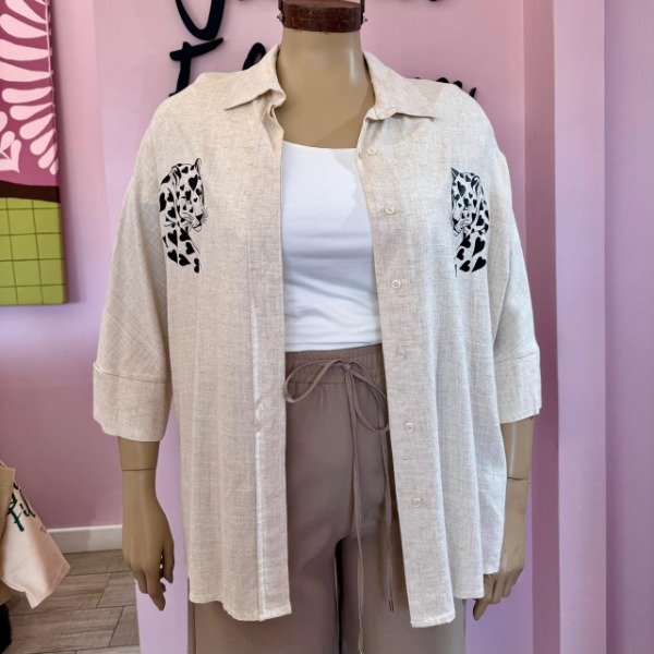 Producto - Camisa de lino tigre corazon 7329 - 2