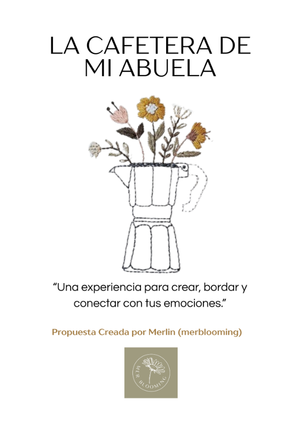 Producto - GUÍA Y  PATRON DE BORDADO "LA CAFETERA DE MI ABUELA"  con   BONOS