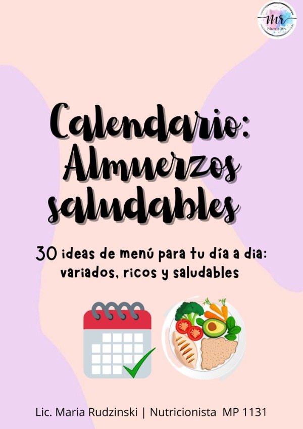 Producto - CALENDARIO MENSUAL ALMUERZOS SALUDABLES