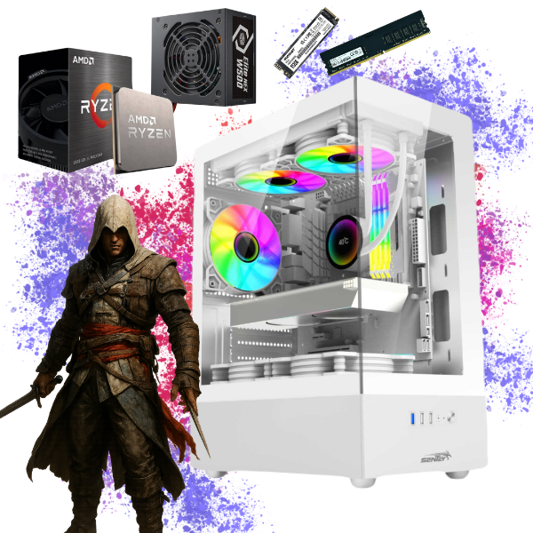Producto - PC GAMER RYZEN 5 5600G (SENTEY 6100 ARGB H10 WHITE)