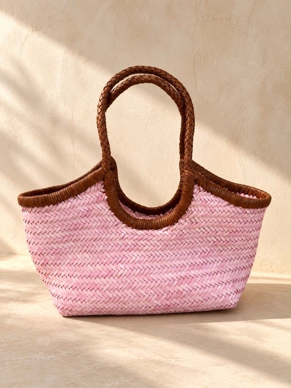 Producto - The Half Moon Canasta / Light Pink and Cinnamon - 0