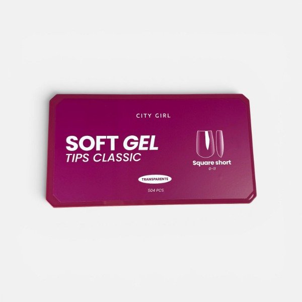 Producto - Tips Soft Gel Classic - Cuadrada Corta - City Girl 504 Pcs