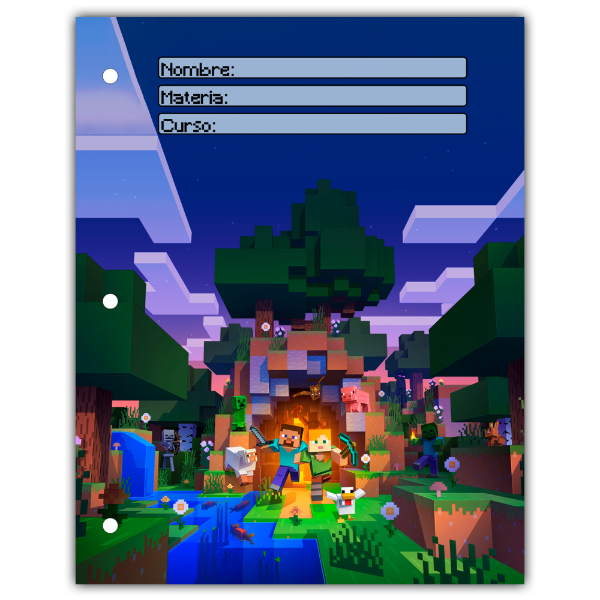 Producto - Carátula Separadores N3 Minecraft Diseño 17