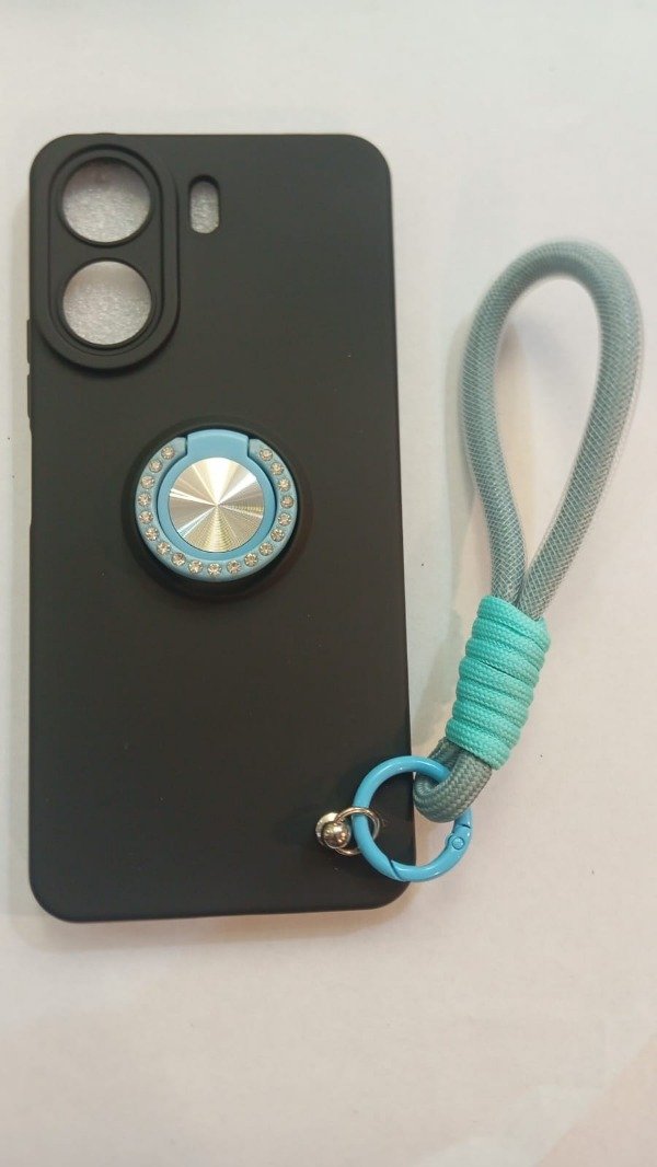 Producto - Funda Silicona Negro + Ring + Correa para Xiaomi Redmi Note 13C