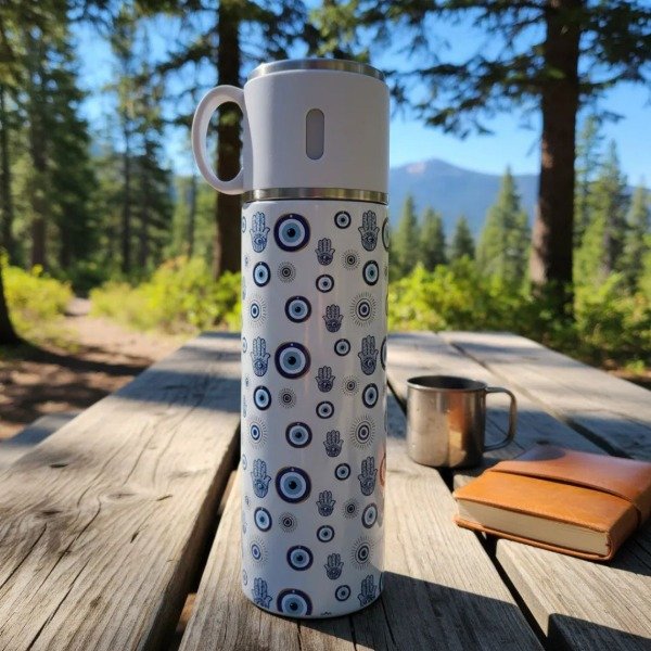 Producto - Termo Taza De Aluminio Ojo Turco Mano De Fátima