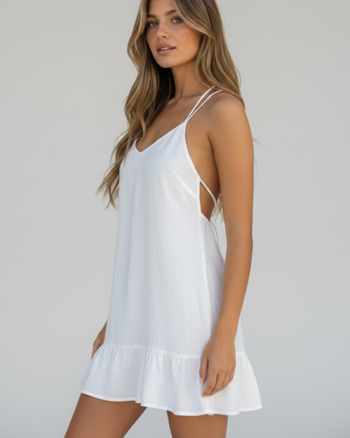 Producto - VESTIDO DE LINO CORTO WHITE 0833 - 2