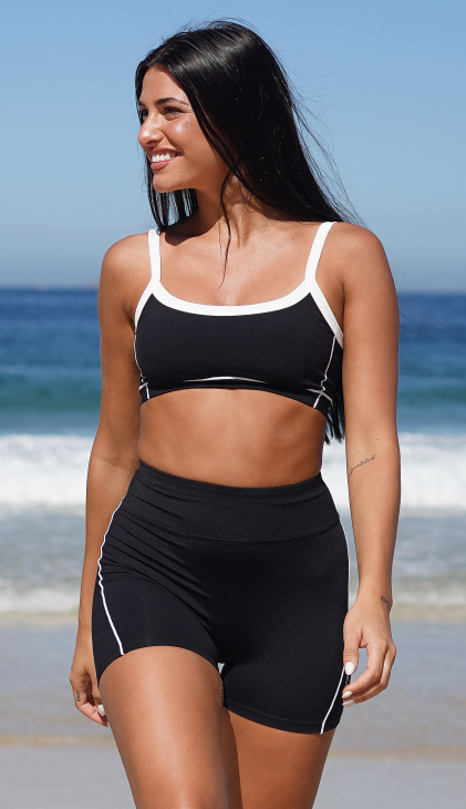 Producto - TOP + SHORT SEAMLESS - MIX NEGRO Y BLANCO