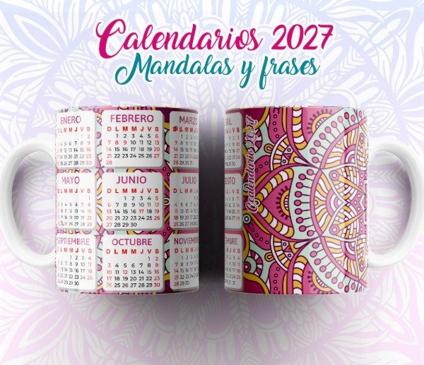 Producto - Plantillas Sublimar Tazas Calendarios 2027 Mandalas Frases Sublimacion - 9
