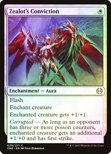 Producto - Zealot's Conviction Foil  Phyrexia: All Will Be One