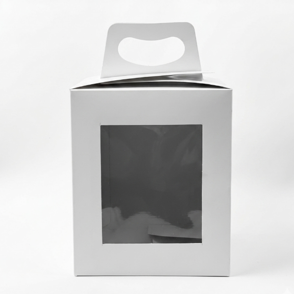 Producto - Caja blanca con visor y manija