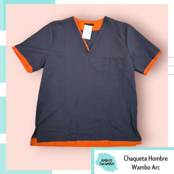 Producto - Chaqueta Wambo Gris Topo detalle Naranja