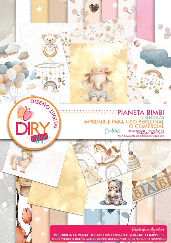 Producto - Pianeta bimbi - Papeles digitales A4