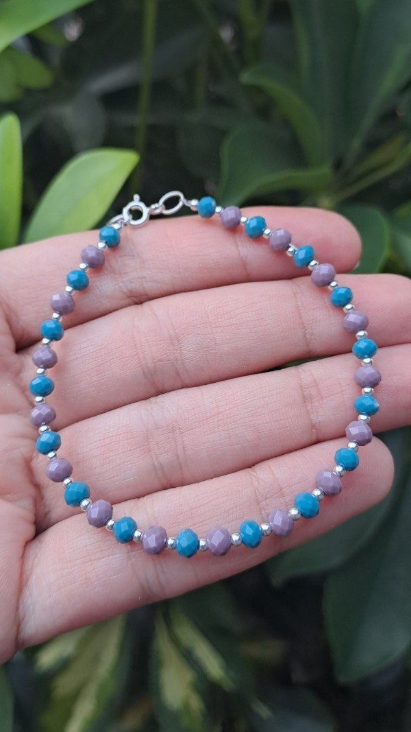 Producto - Pulsera de Plata con Cristales y Bolitas