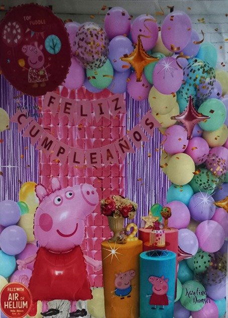 Producto - Set de Globos Pepa Pig Princesa y Deco Party . 66 Artículos
