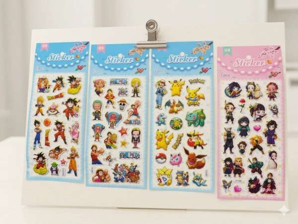Producto - Plancha stickers One Piece,Demon Slayer,Dragon ball,Pokemon(ingrese para elegir)