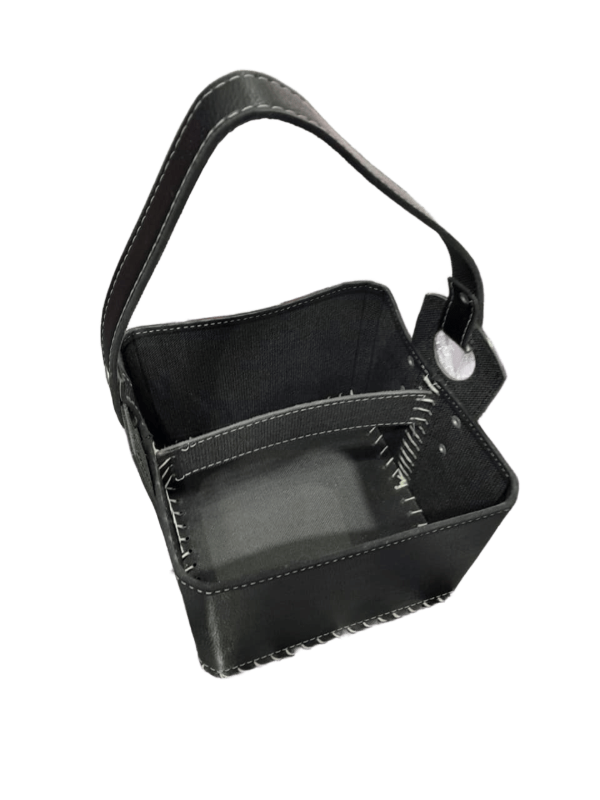 Producto - Canasto Negro Eco cuero con División