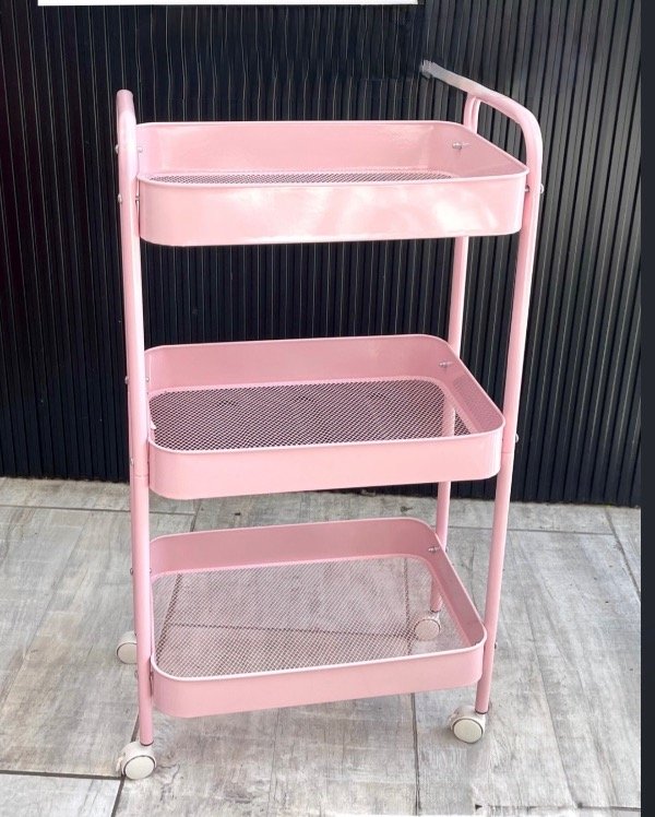 Producto - Auxiliar 3 estantes con ruedas  city girl rosa o blanco