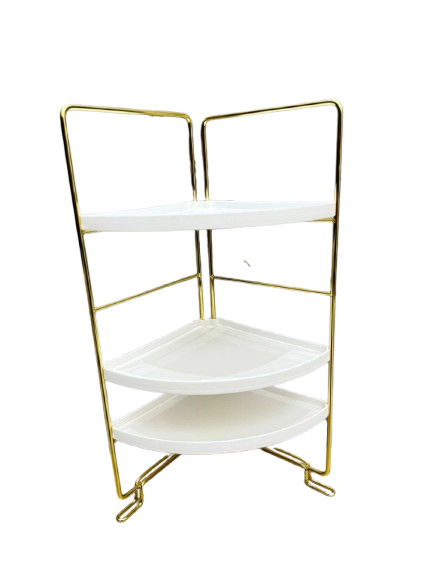 Producto - ORGANIZADOR 3 PISOS TRIANGULAR DORADO 45x25 - 0