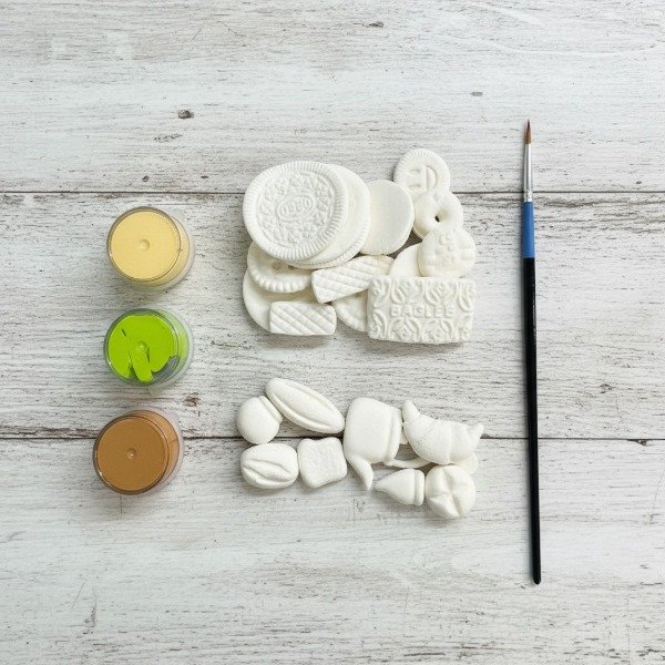 Producto - SET DE FIGURAS EN PORCELANA FRIA ACRILICOS Y PINCEL PARA DECORAR EN CAJA - 7