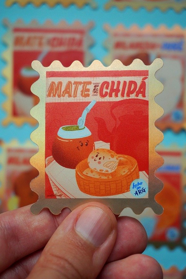 Producto - Estampillas Mate con Chipá