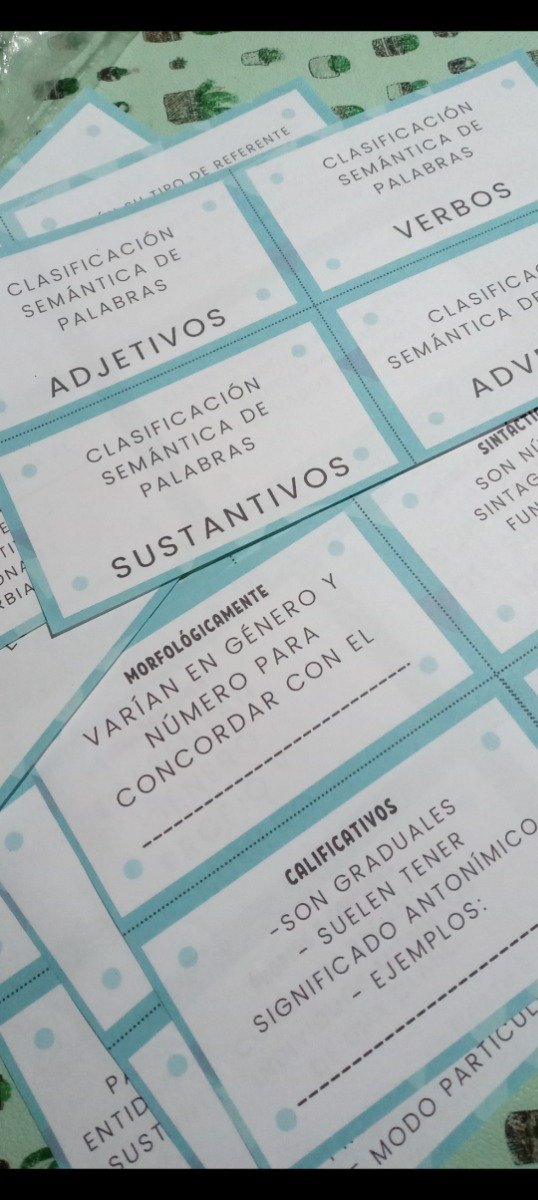 Producto - Fichas CLASES DE PALABRAS