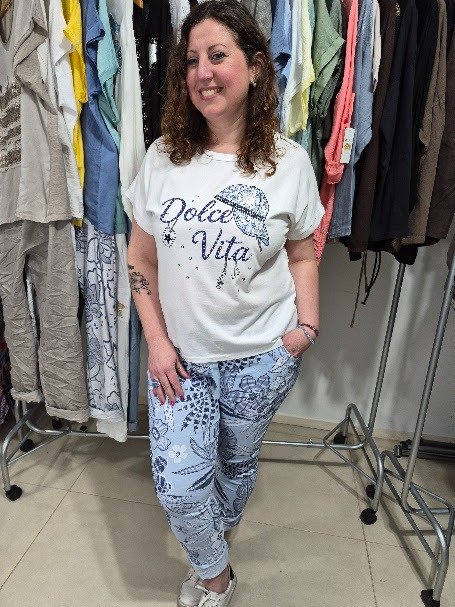 Producto - Babucha Moda Italiana Elastizada Azul y Celeste Tendencia abarca 42 al 48 - 5