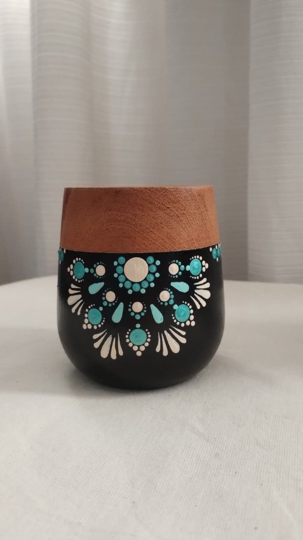 Producto - Mate mandala Turquesa (con bombilla de regalo)