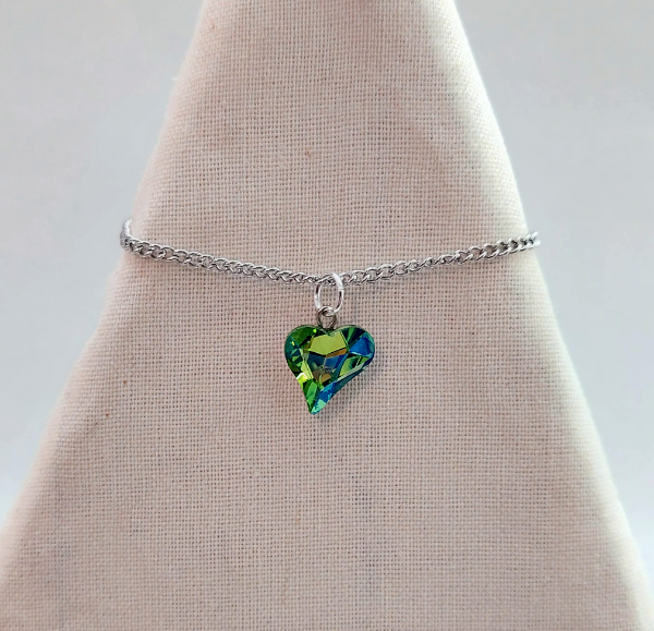 Producto - Collar Corazón de cristal verde