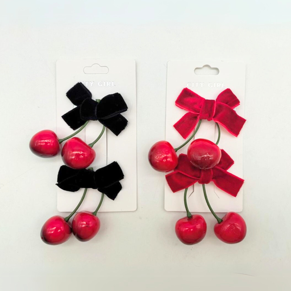 Producto - HEBILLA PARA EL PELO MOÑO CON CEREZAS CITY GIRL B-3605-16