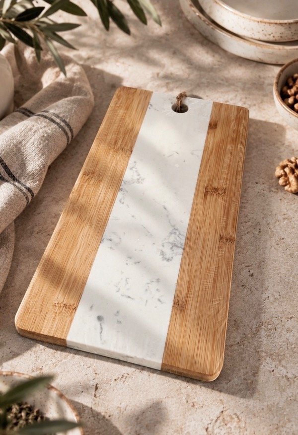 Producto - Tabla Rec White Mármol y Madera - 0