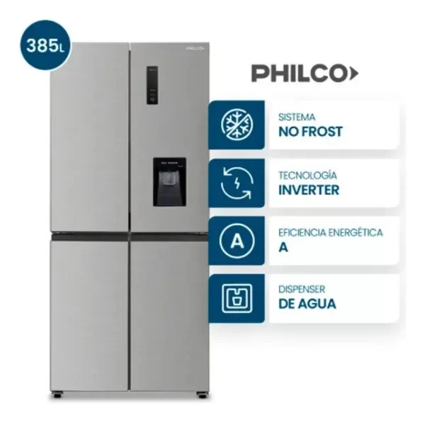 Producto - Heladera PHSB470XD2 Side by Side Cross Door Slim 4 Puertas No Frost 385L Inox