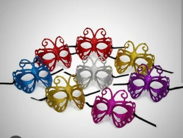 Producto - Antifaz veneciano mariposa con brillo x 12