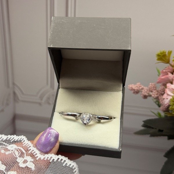 Producto - Anillos de Promesa: Heart Pando cintillo Plateado - 1