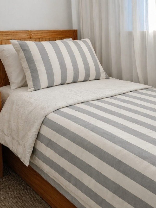 Producto - Cubre edredón Balta rayas Gris