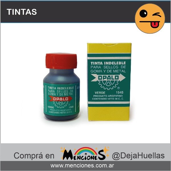 Producto - Tinta Indeleble Para Sellos, VERDE, 30cc, Ópalo 1545