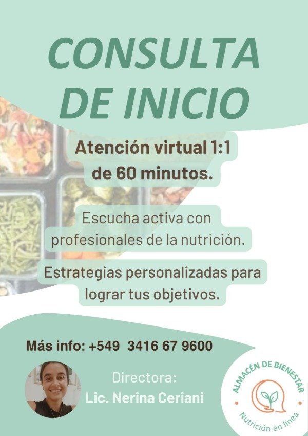Producto - Nutrición en linea: Primera vez