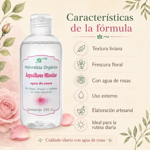 Producto - Agua Micelar AquaRose - Limpieza Profunda y Natural para tu Piel - 5
