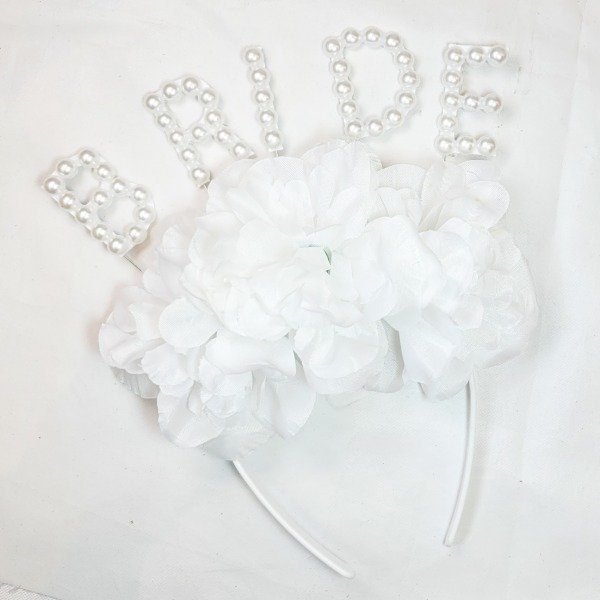 Producto - Vincha con flores y perlas BRIDE