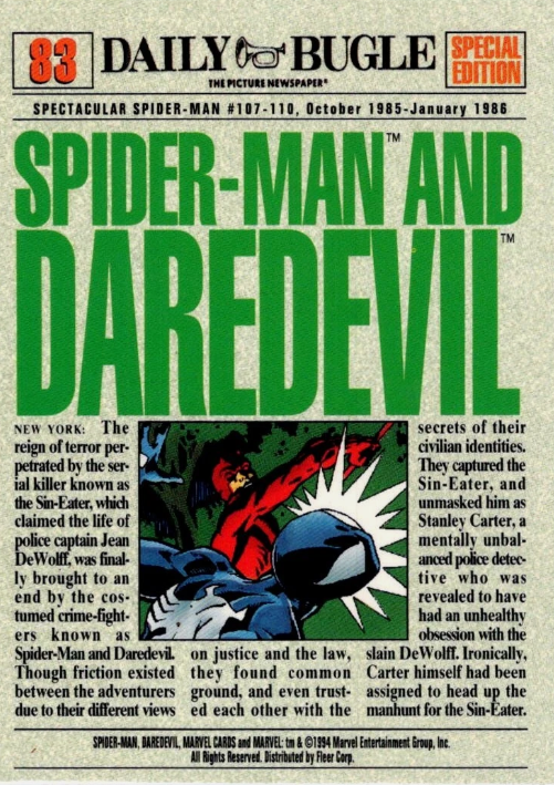 Producto - 1994 Fleer The Amazing Spider-Man #83 - Spider-Man and Daredevil - 1
